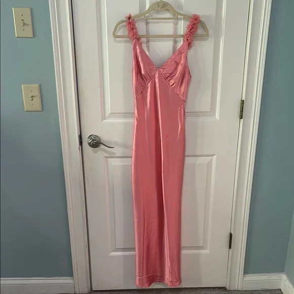 Hello Molly | Dresses | Hello Molly Coralpink Satin Maxi Dress | Poshmark